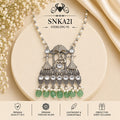 SNKA21 oxidized 92.5 sterling silver necklace - portrait view
