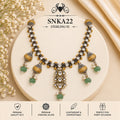 SNKA22 oxidized 92.5 sterling silver necklace - portrait view