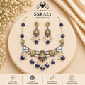 SNKA23 oxidized 92.5 sterling silver necklace set - portrait view