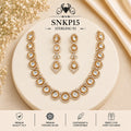 SNKP15 gold polish 92.5 sterling silver necklace set - portrait view
