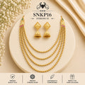 SNKP16 gold polish 92.5 sterling silver necklace set - portrait view