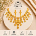 SNKP29 gold polish 92.5 sterling silver necklace set - portrait view