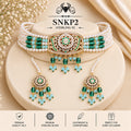 SNKP2 gold polish 92.5 sterling silver necklace set - portrait view