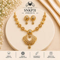 SNKP31 gold polish 92.5 sterling silver necklace set - portrait view