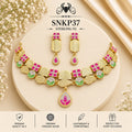 SNKP37 gold polish 92.5 sterling silver necklace set - portrait view