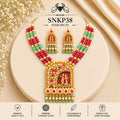 SNKP38 gold polish 92.5 sterling silver necklace set - portrait view