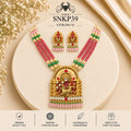SNKP39 gold polish 92.5 sterling silver necklace set - portrait view