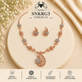 SNKRG3 rose gold polish 92.5 sterling silver necklace set - portrait view