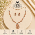 SNKRG5 rose gold polish 92.5 sterling silver necklace set - portrait view