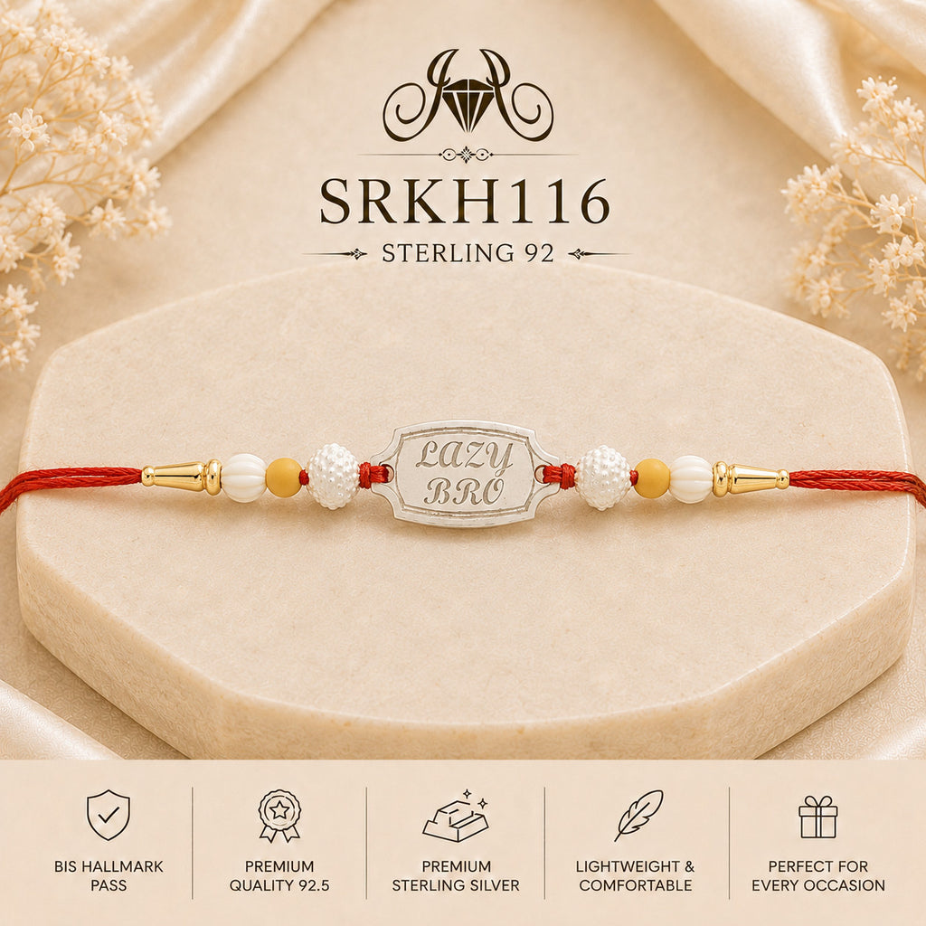 SRKH116 premium sterling silver Rakhi product view