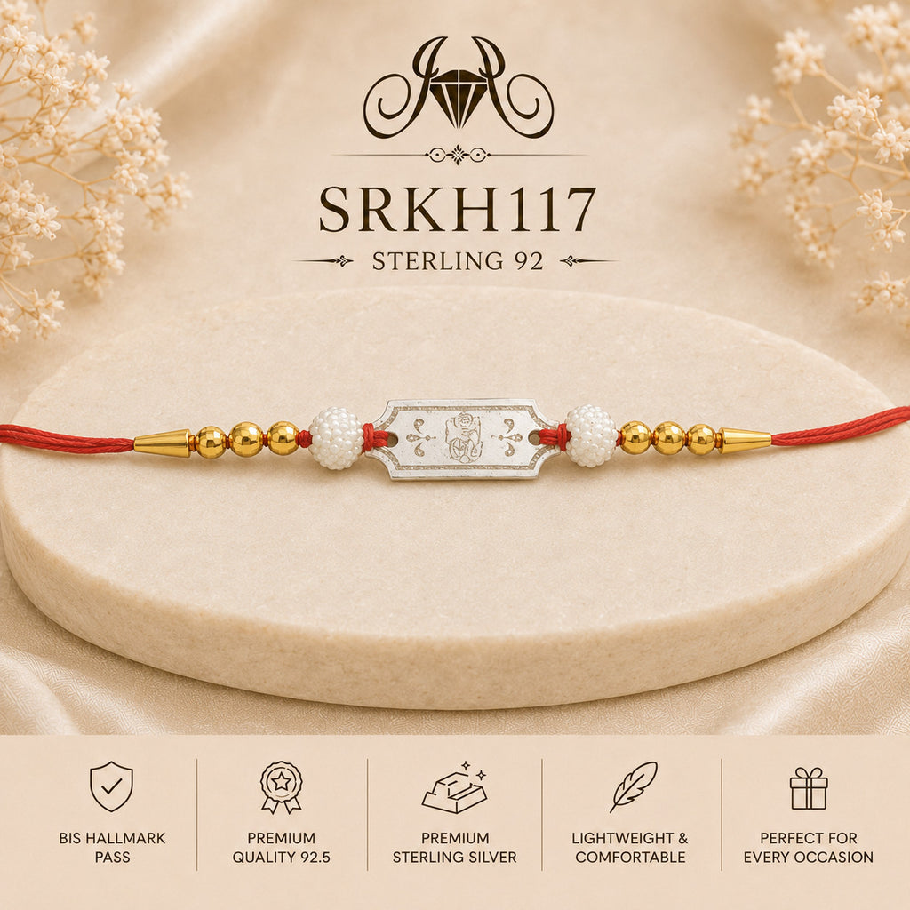 SRKH117 premium sterling silver Rakhi product view