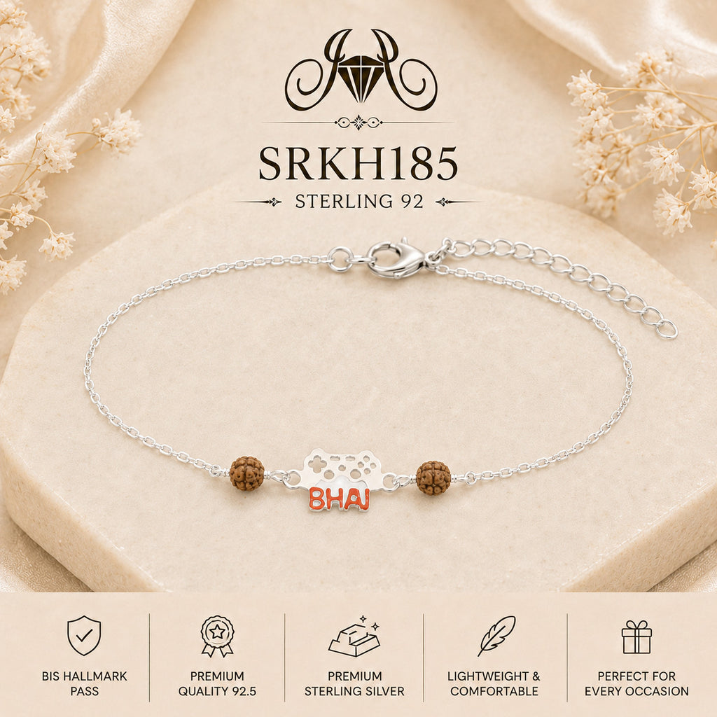 SRKH185 premium sterling silver Rakhi product view