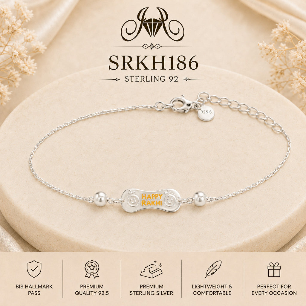 SRKH186 premium sterling silver Rakhi product view