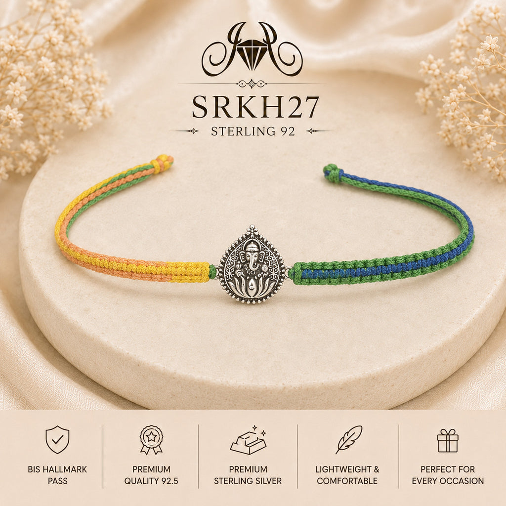 SRKH27 premium sterling silver Rakhi product view