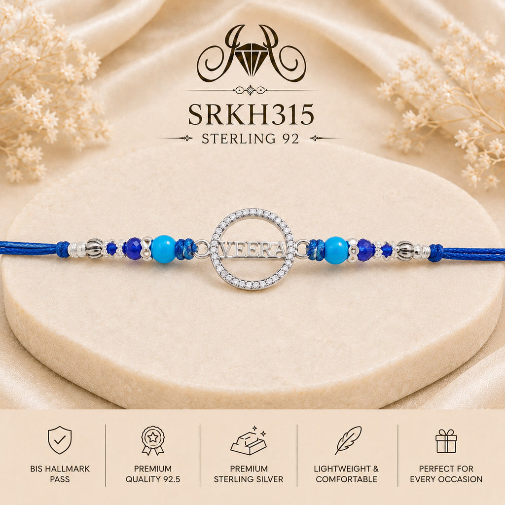 SRKH315 premium sterling silver Rakhi product view