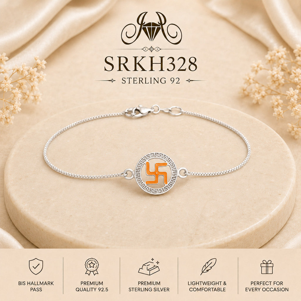 SRKH328 premium sterling silver Rakhi product view
