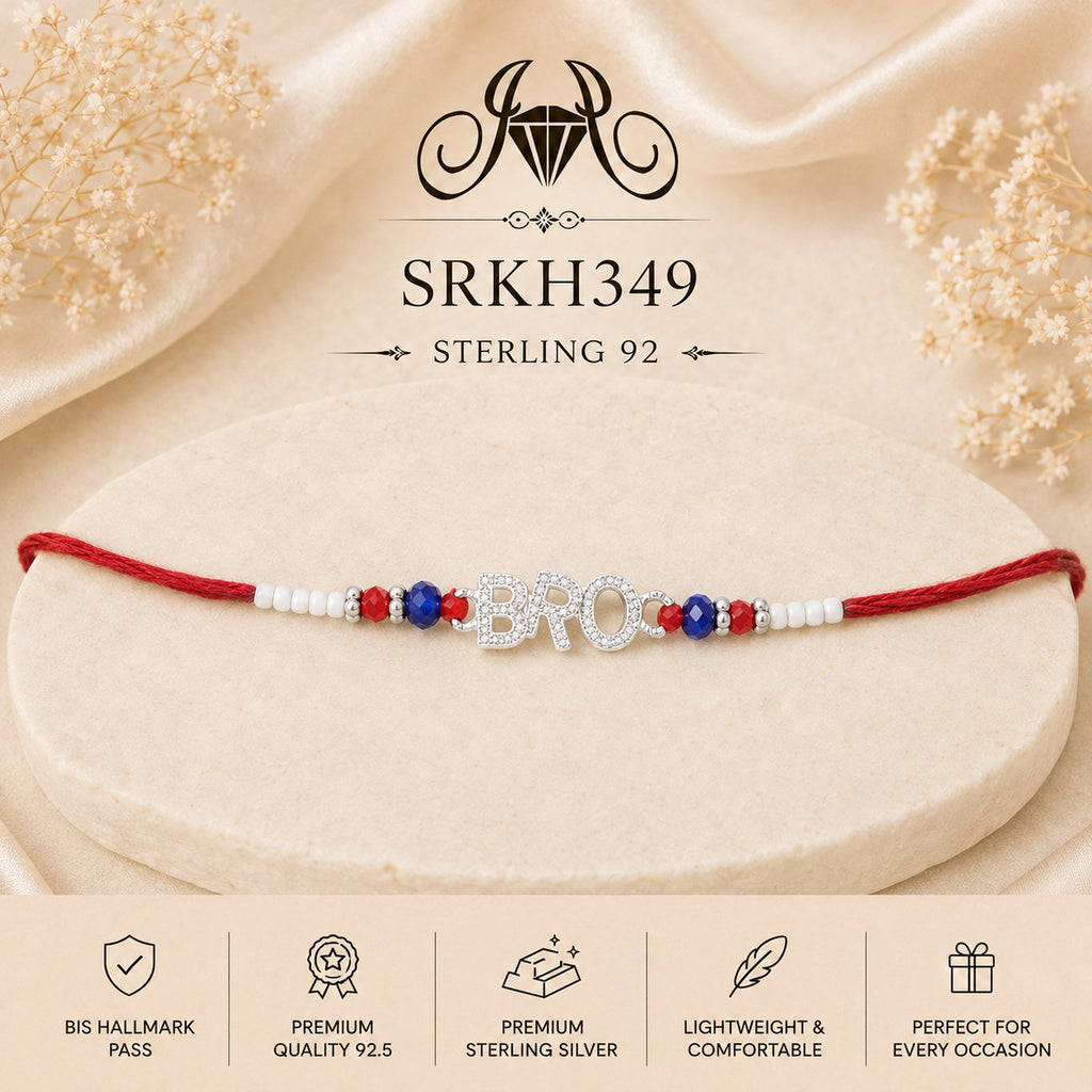 SRKH349 premium sterling silver Rakhi product view