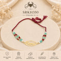 SRKH350 Veera script sterling silver rakhi front view