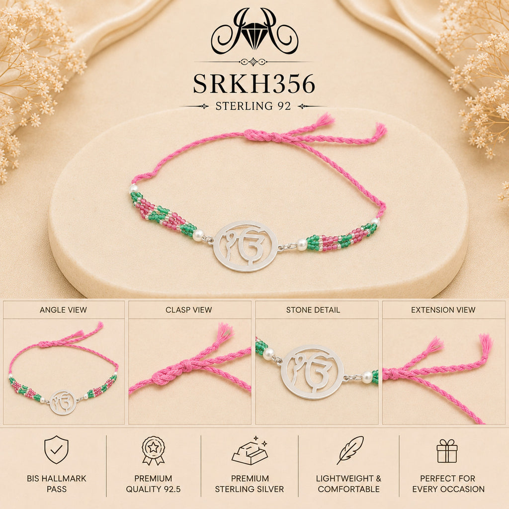 SRKH356 sterling silver rakhi detail views