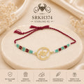 SRKH374 Shri sterling silver rakhi front view