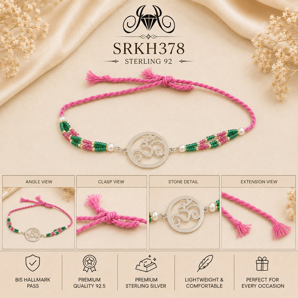 SRKH378 sterling silver rakhi detail views