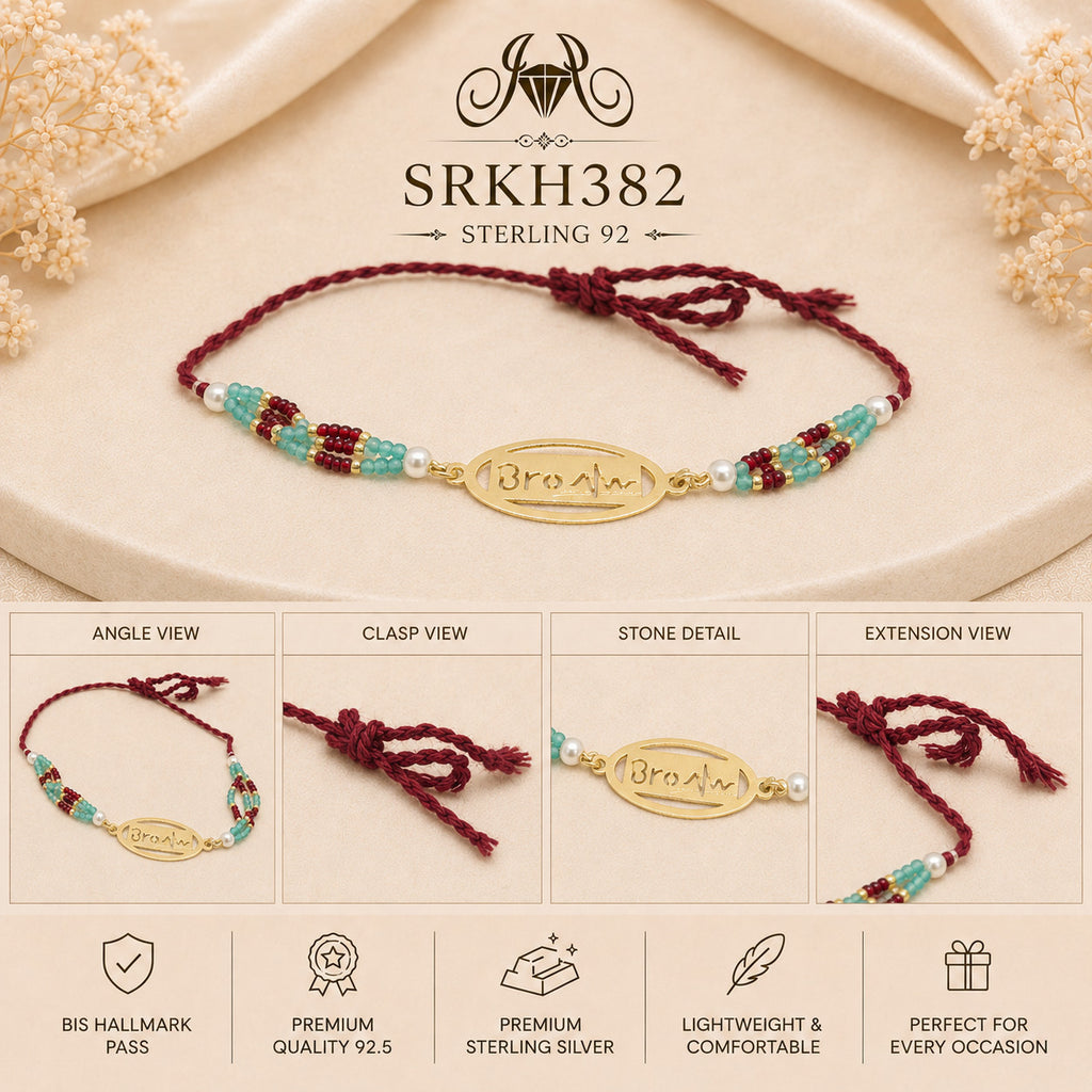SRKH382 sterling silver rakhi detail views