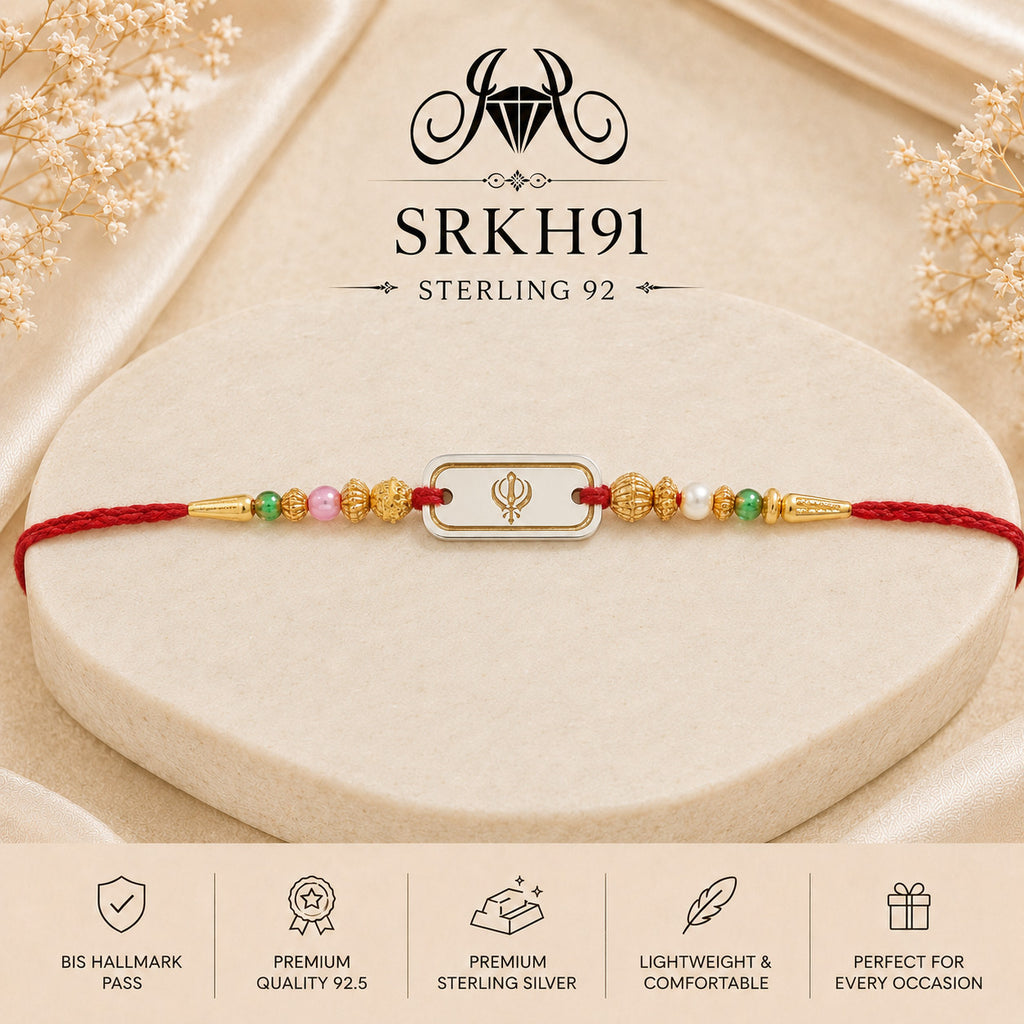 SRKH91 premium sterling silver Rakhi product view