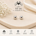 Classic Silver Ball 925 Sterling Silver Stud Earrings ST16 portrait