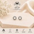 Circular Halo 925 Sterling Silver Stud Earrings ST27 portrait