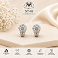 Vintage Teardrop Frame 925 Sterling Silver Stud Earrings ST40 portrait