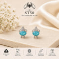 Turquoise Turtle 925 Sterling Silver Stud Earrings ST50 portrait